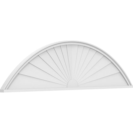 Ekena Millwork Segment Arch Sunburst Architectural Grade PVC Pediment, 72"W x 19"H x 2"P PEDPS072X190SEG01